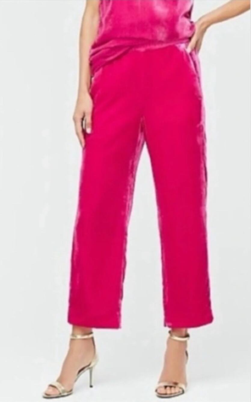 J. Crew Peyton Pull-on Velvet Pants in Hot Pink Size 2